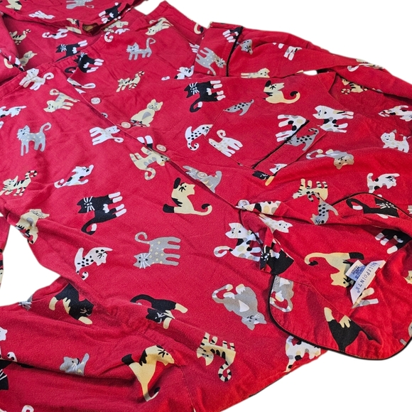 Bellepointe Cotton Pajama Set Red Button Down Sleepwear Medium ❤️ - Picture 2 of 15